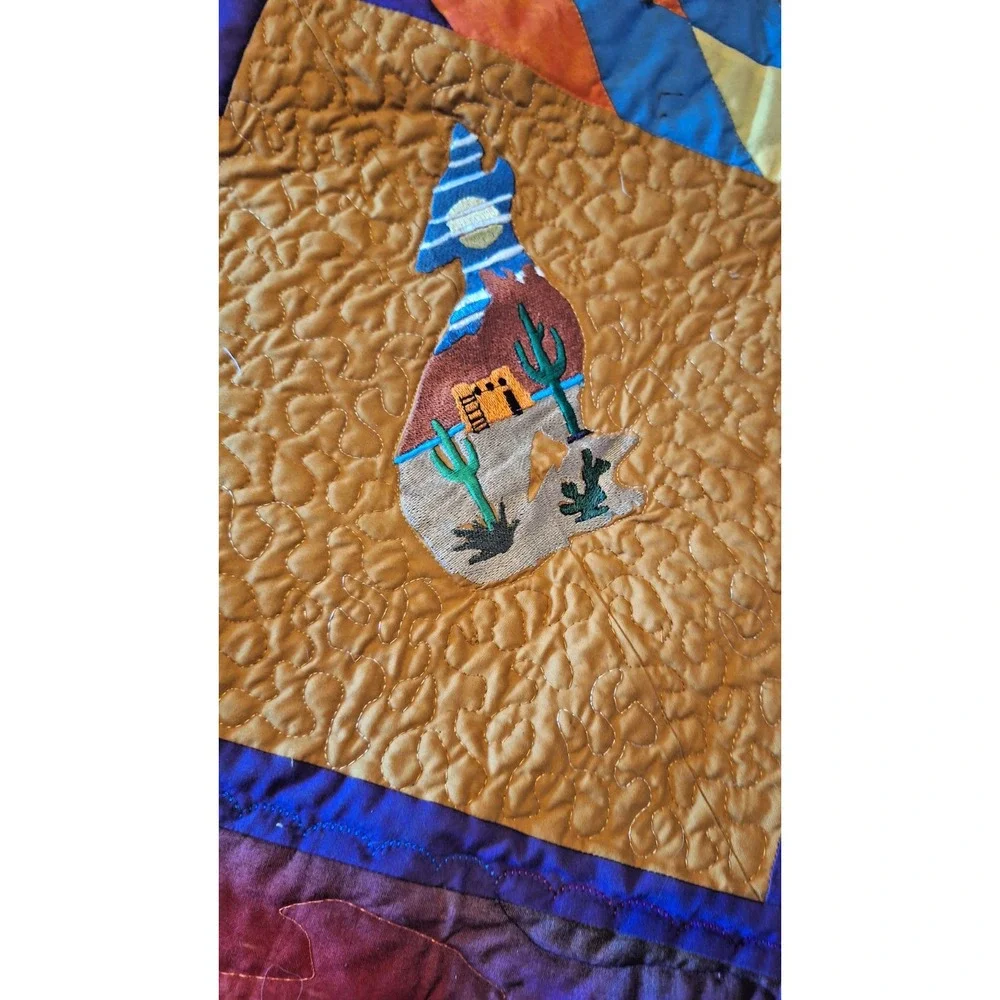 Native American Star Quilt 58x58 ‎ Vintage
